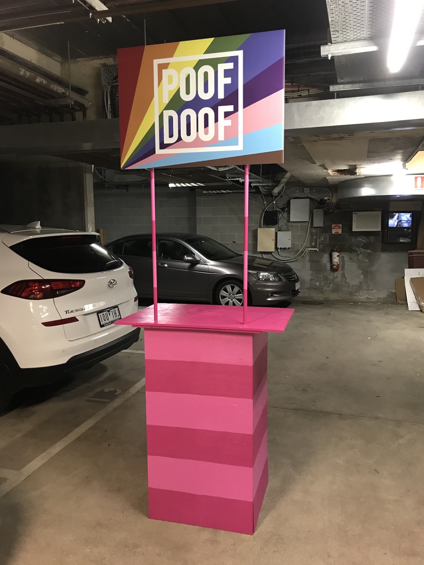 Custom made Poof Doof cocktail bar created for Pitch Music & Arts Festival 2020