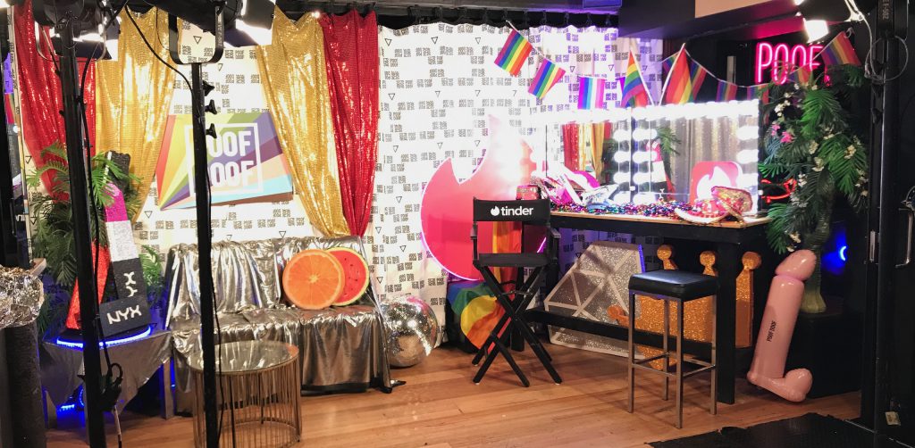 The 'Tinder Dressing Room', Poof Doof Direct, Chasers Nightclub, South Yarra.